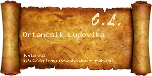 Ortancsik Ludovika névjegykártya